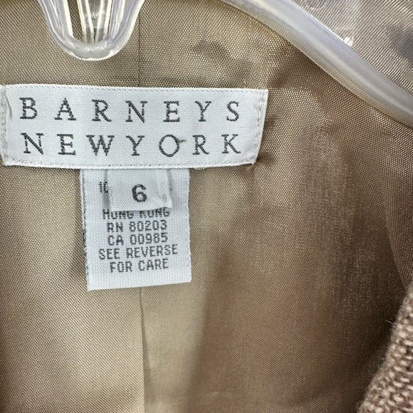 Barney’s Wool Blazer Jacket Womens 6 Tan Khaki Double Breasted - Picture 2 of 7